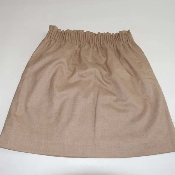J. Crew Women's Wool Blend Sidewalk Mini Skirt Size 00 NWT Tan Brown Style 95435 - Picture 3 of 4